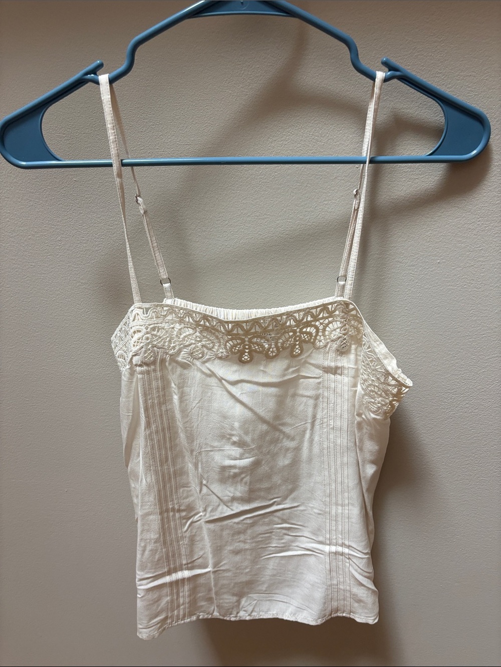 LOFT Cream Lace-Trim Camisole